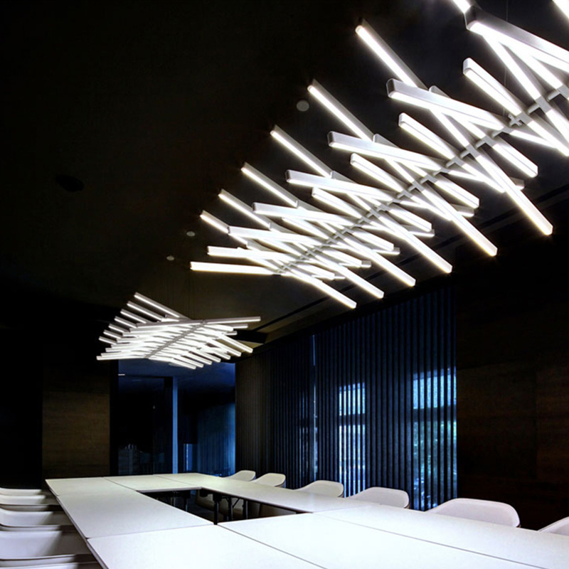 Interior Design Meeting Room - Balık Kılçığı Avize İskandinav LED dikdörtgen