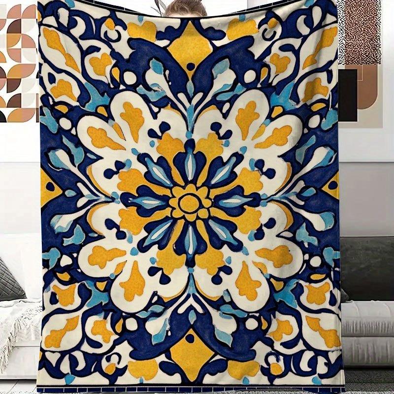 Interior Design Warm - Akdeniz kiremit sanat baskı polar battaniye
