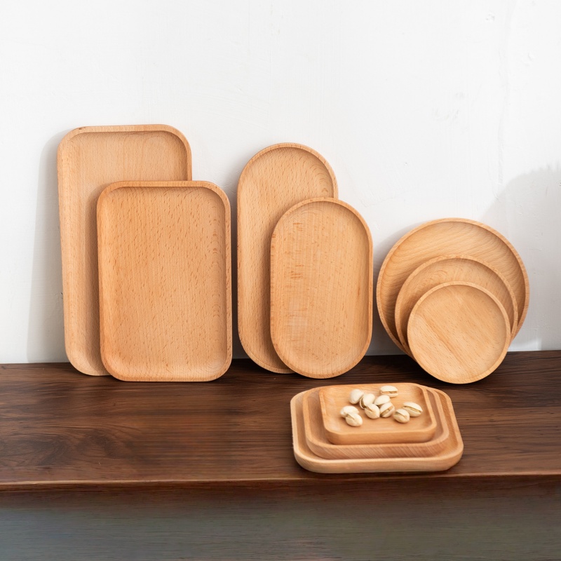 Travertine Tray Oval - Masif Kayın Ağacı Kahvaltı Tepsisi Yuvarlak