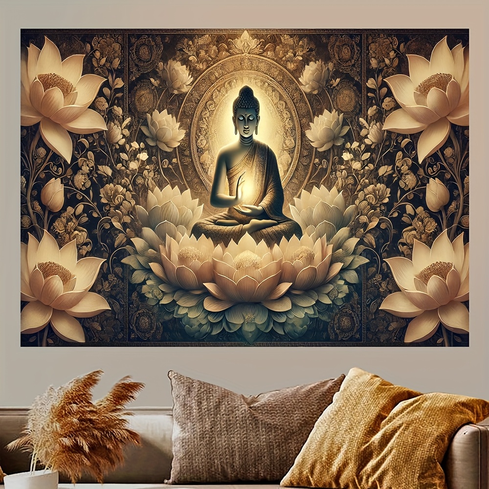 Interior Design Zen - Buda Lotus Çiçeği Duvar Goblen Zen