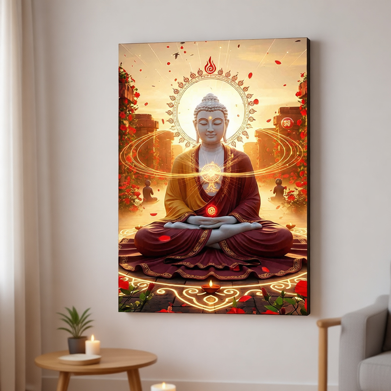 Interior Design Zen - Modern Oryantal Buda Duvar Sanatı Kanvas