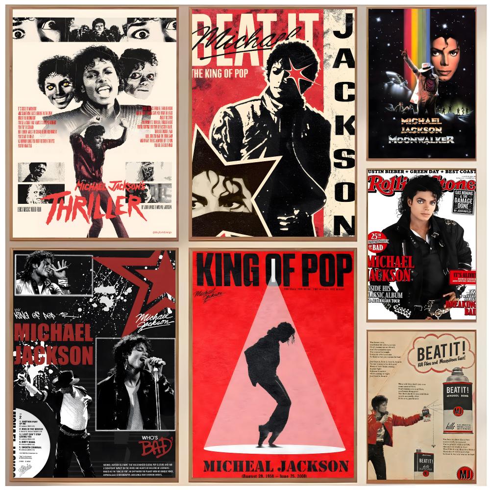 Interior Design With Wallpaper - Pop dansçısı M-Michael Jackson Posteri Klasik