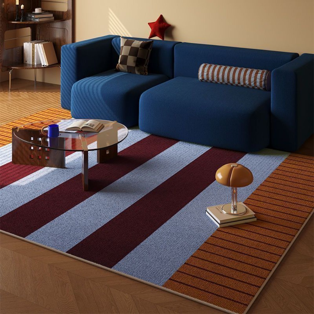 Interior Design Retail - Modern Çizgili Desenli Halı Kilim Renk
