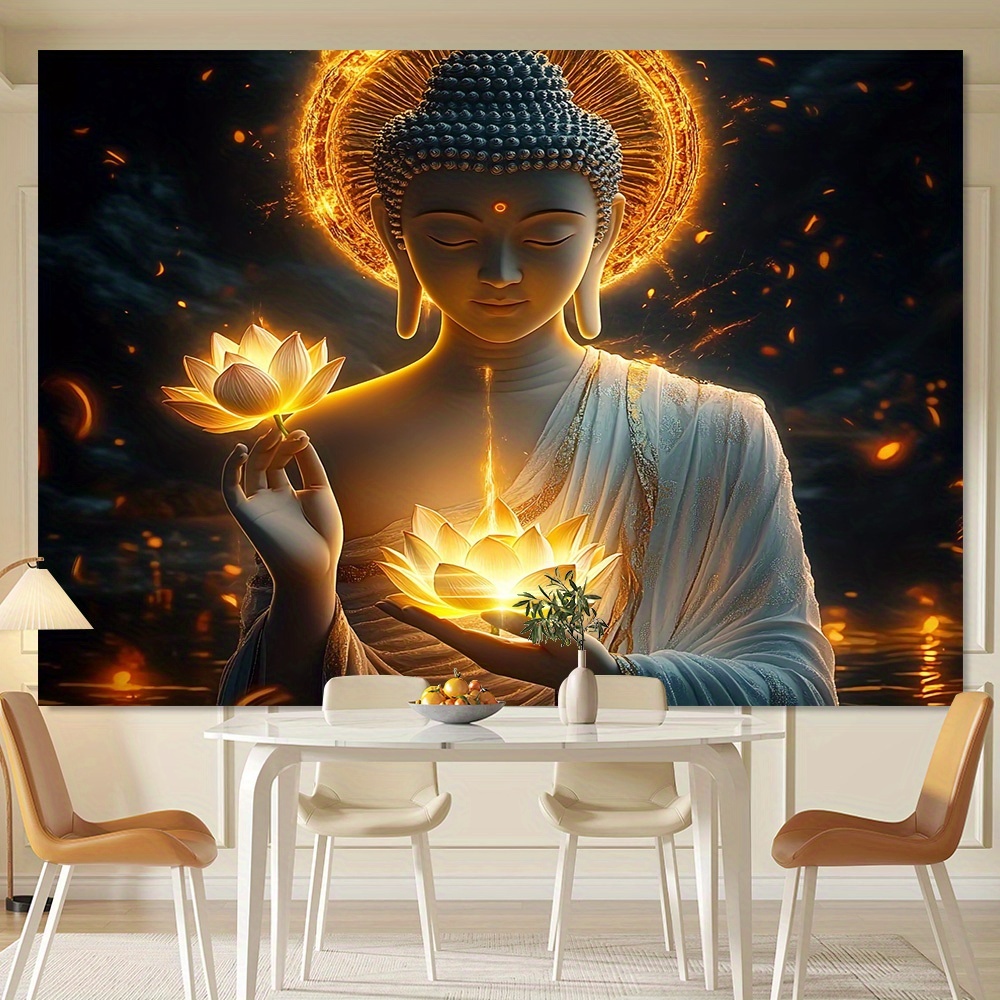 Interior Design Zen - Buda ve Lotus Çiçeği Duvar Sanatı