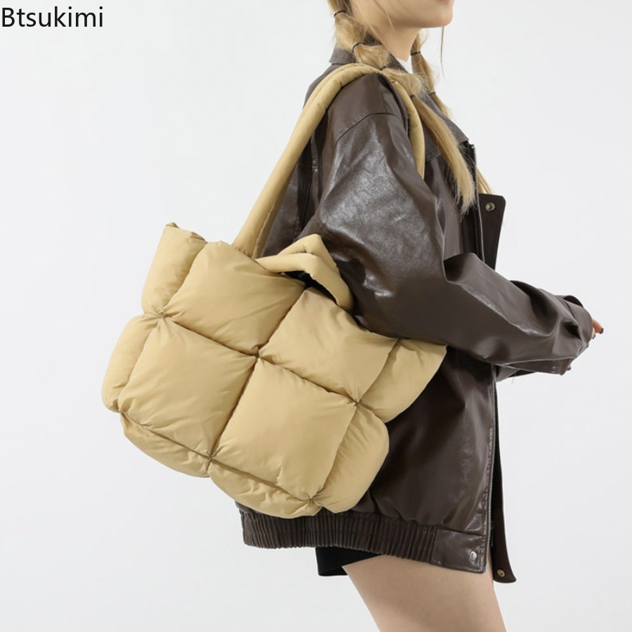 Interior Design Warm - Moda Yumuşak Puffer Tote Çanta Tasarımcı
