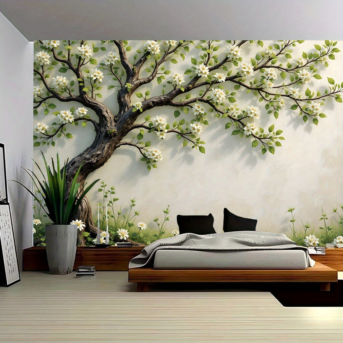 Interior Design Zen - 3D Çiçek Açan Ağaç Duvar Resmi