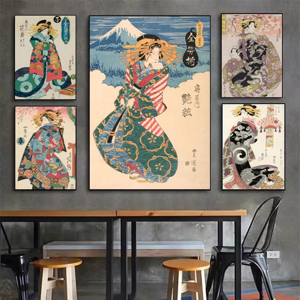 Retro Japon geyşa Posteri Mini - Interior Design With Wallpaper incelemesi ve fiyatı