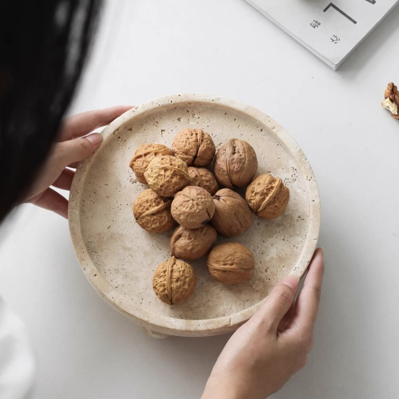 Retro Doğal Mermer Tepsi Dekor - Travertine Tray Oval incelemesi ve fiyatı