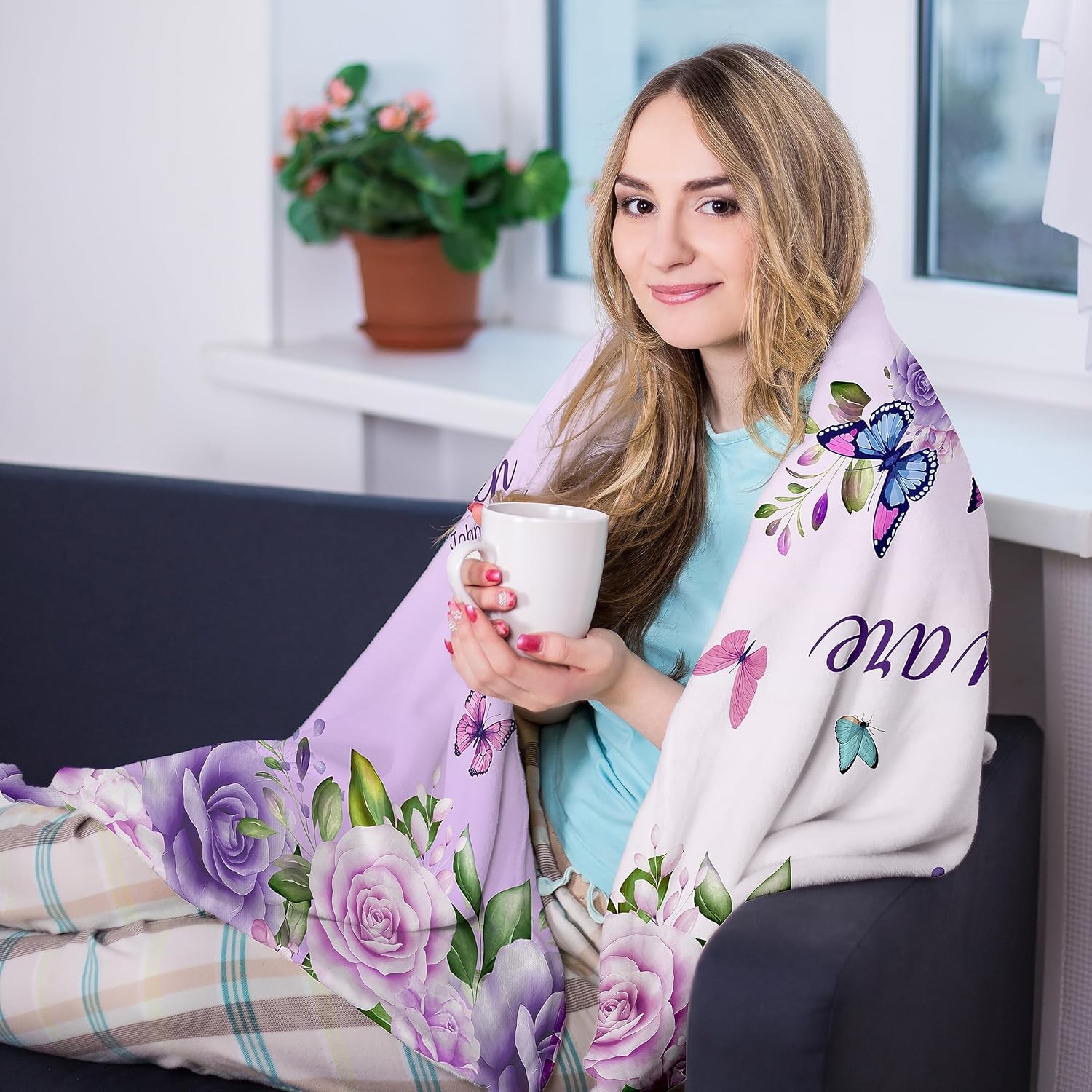 Mor Güller Kelebekler İnanç Al - Interior Design Warm incelemesi ve fiyatı