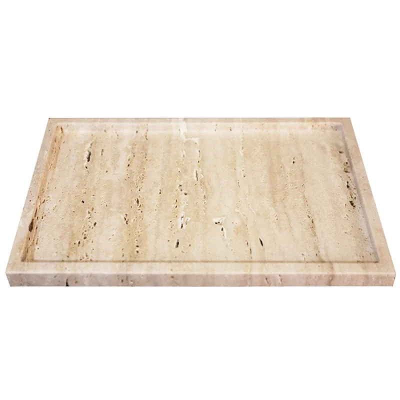 【Doğal】30x20x1.8cm Doğal Merme - Travertine Tray Oval incelemesi ve fiyatı
