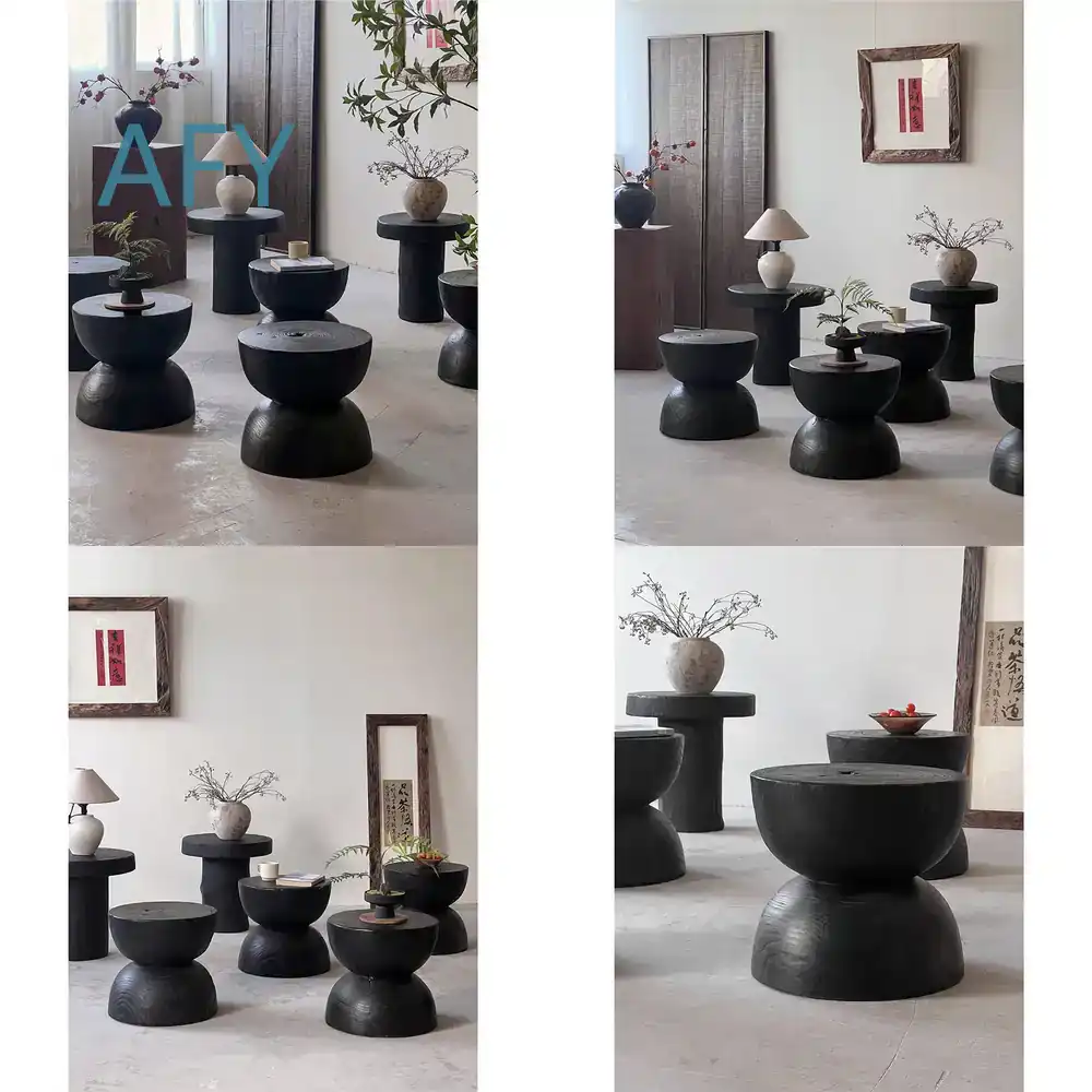 Karbonize Ahşap Tabure, Ev Dek - Interior Design Zen incelemesi ve fiyatı