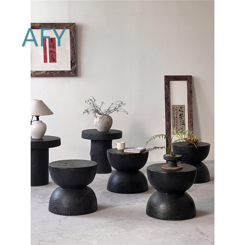 Karbonize Ahşap Tabure, Ev Dek - Interior Design Zen incelemesi ve fiyatı