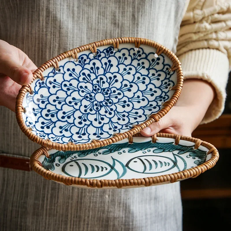 Japon Rattan Dokuma Seramik Me - Travertine Tray Oval incelemesi ve fiyatı