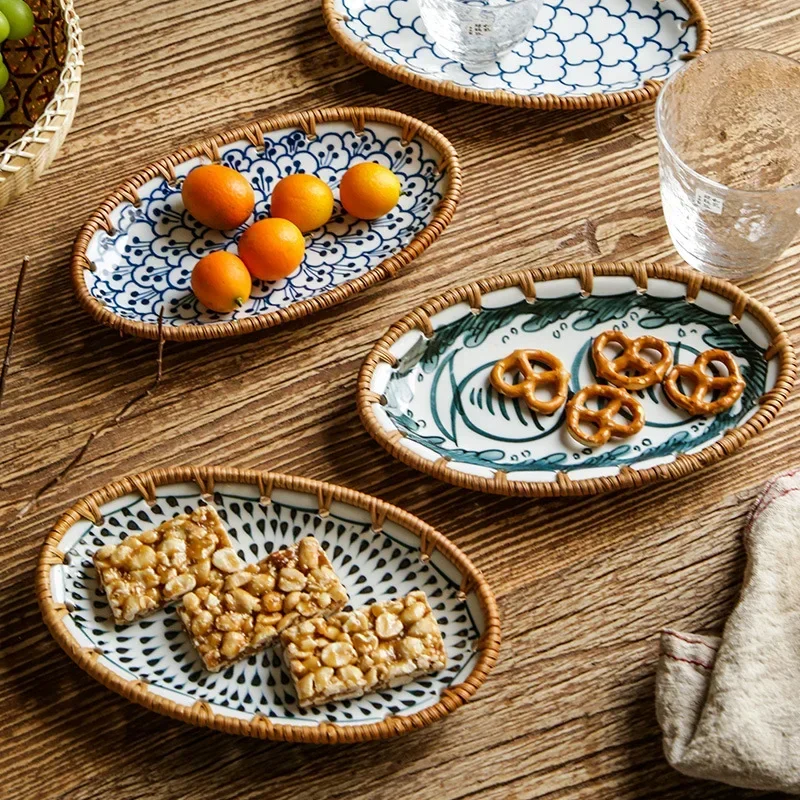 Japon Rattan Dokuma Seramik Me - Travertine Tray Oval incelemesi ve fiyatı