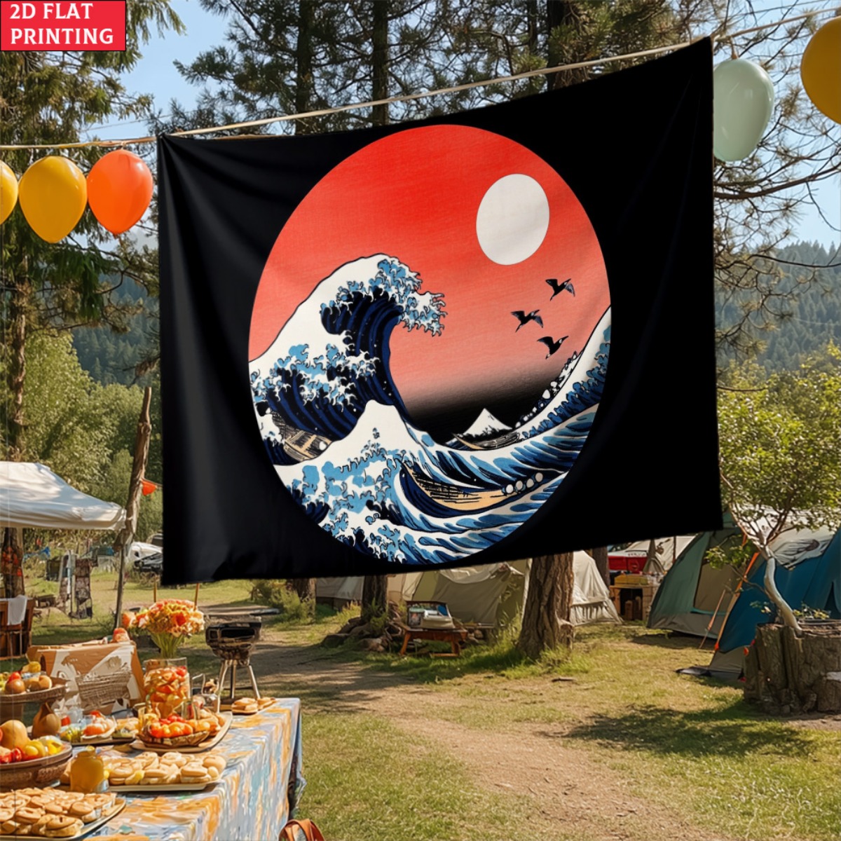 çerçevesiz Japon Dalga Gün Bat - Interior Design Zen incelemesi ve fiyatı